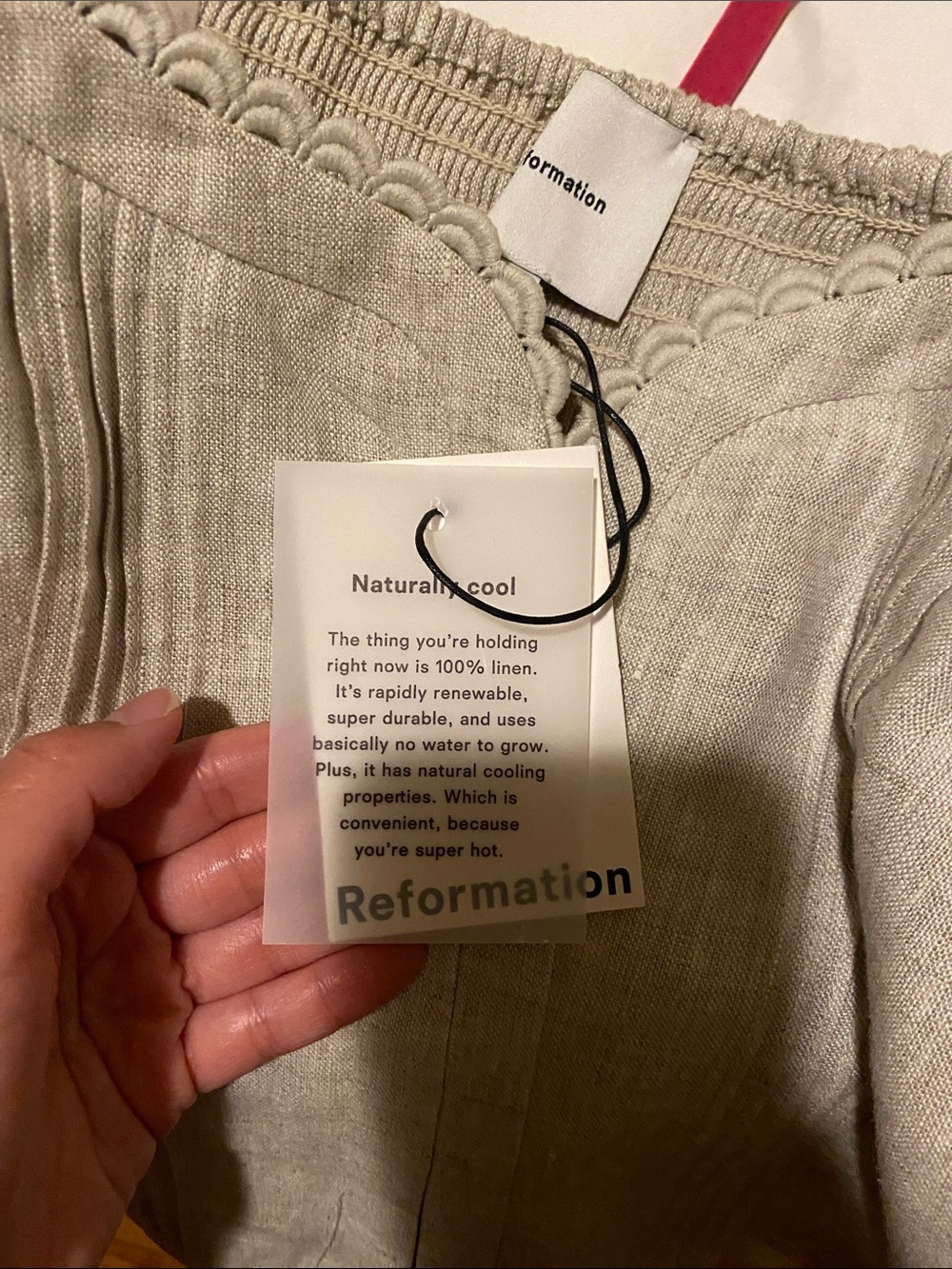 Reformation Simmie Linen Top Natural - Size 4 - Picture 9 of 10